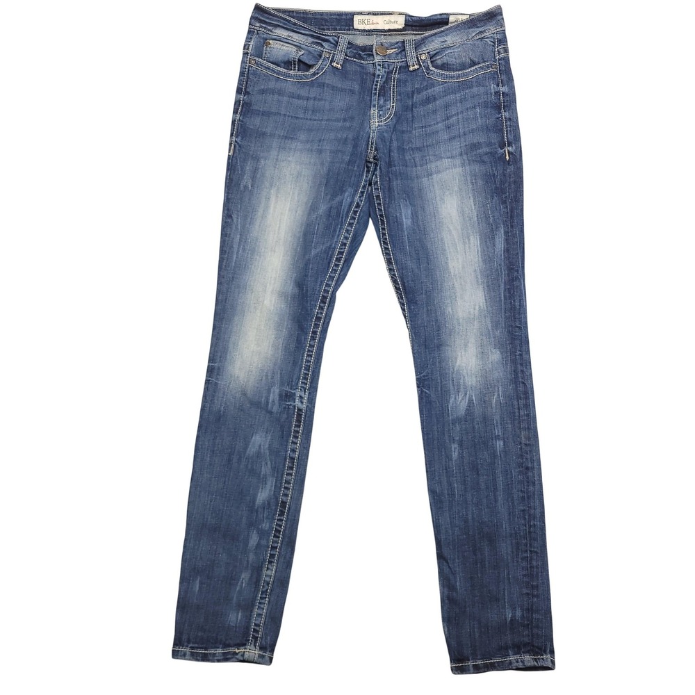 BKE Culture Jeans Womens 28 Medium Wash Skinny Stretch‎ Lace Back Pockets Denim